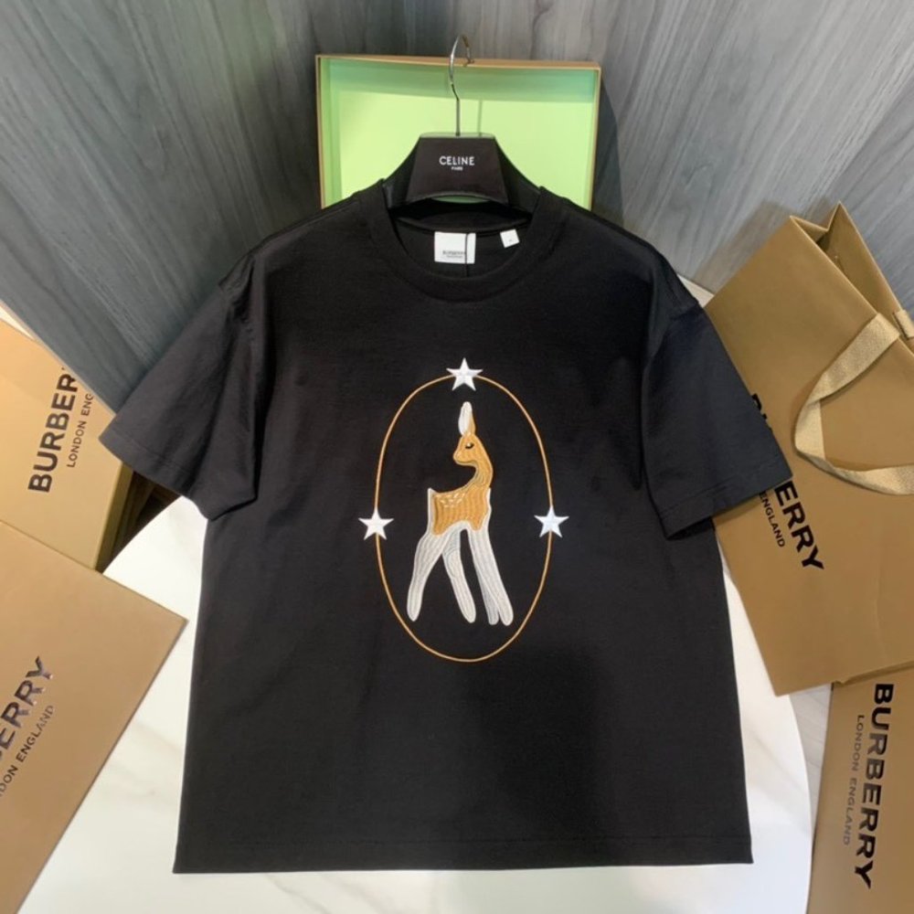 Burberry Deer Embroidery Short Sleeve